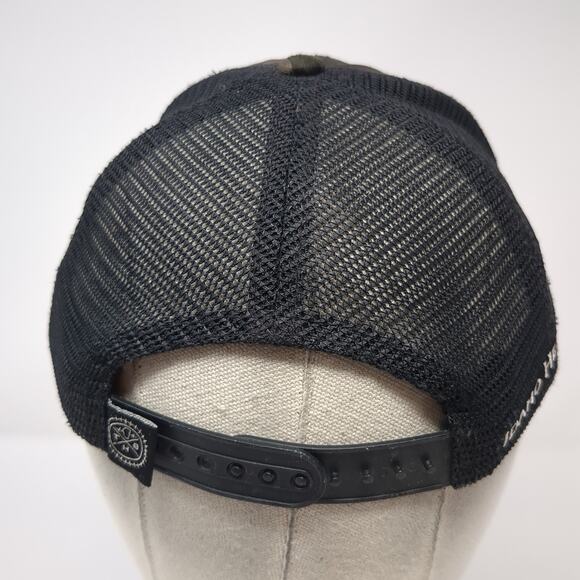 Idaho Heartbeat Snapback Trucker Hat Multi One Size Adjustable Camo Mesh Back - Picture 6 of 9